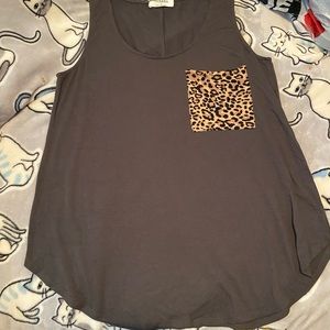 Boutique leopard pocket tank